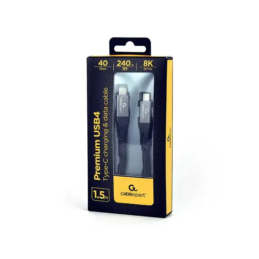 Gembird CCBP-USB4-CMCM240-1.5M cable USB USB4 Gen 3x2 1,5 m USB C Negro, Plata