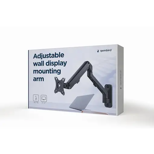 Gembird MA-WA1-02 soporte para monitor 68,6 cm (27") Pared Negro