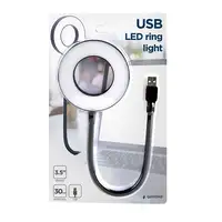 Gembird NL-LEDRING-01 aparato USB Negro, Blanco Lámpara