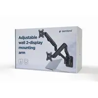 Gembird MA-WA2-01 soporte para monitor 68,6 cm (27") Pared Negro