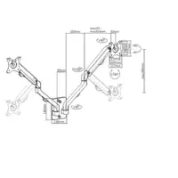 Gembird MA-WA2-01 soporte para monitor 68,6 cm (27") Pared Negro
