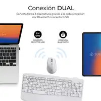SUBBLIM Teclado con ratón COMBO DUAL OFFICE PROWAVE WHITE
