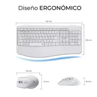 SUBBLIM Teclado con ratón COMBO DUAL OFFICE PROWAVE WHITE