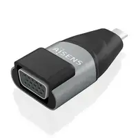 AISENS Adaptador Conversor Aluminio USB-C a VGA, USB-C/M-HDB15/H, Gris