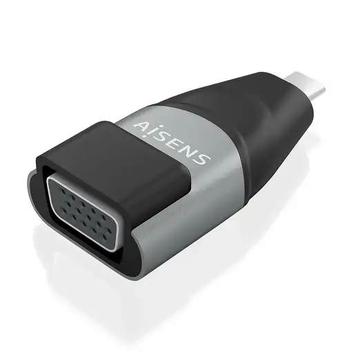AISENS Adaptador Conversor Aluminio USB-C a VGA, USB-C/M-HDB15/H, Gris