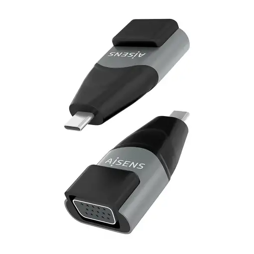 AISENS Adaptador Conversor Aluminio USB-C a VGA, USB-C/M-HDB15/H, Gris