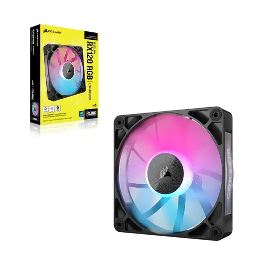 Corsair iCUE LINK RX120 RGB Carcasa del ordenador Ventilador 12 cm Negro 1 pieza(s