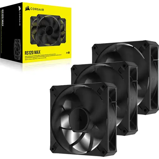 Corsair RS120 MAX Carcasa del ordenador Ventilador 12 cm Negro 3 pieza(s)