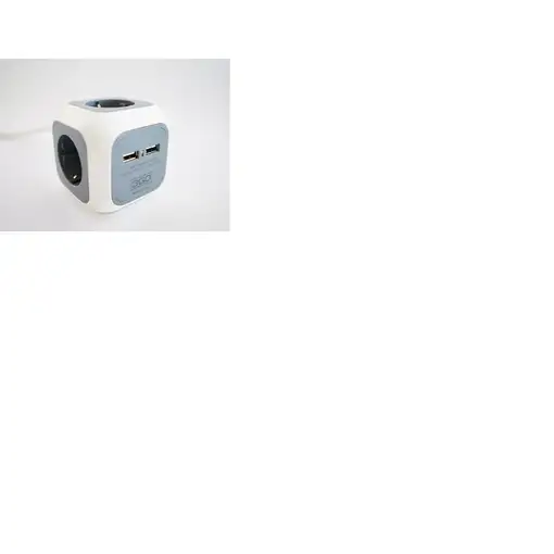 3GO REG4CUBEUSB base múltiple 1,4 m 4 salidas AC Interior Gris, Blanco