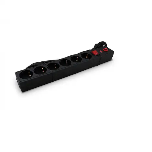 3GO REGP6 base múltiple 1,5 m 6 salidas AC Interior Negro