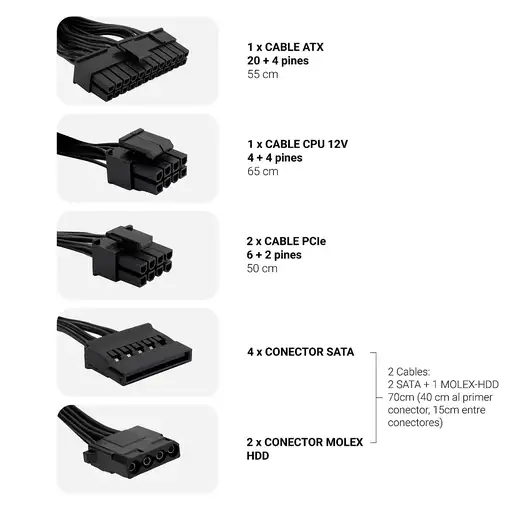 CoolBox CoolPower 650W unidad de fuente de alimentación 20+4 pin ATX ATX Negro