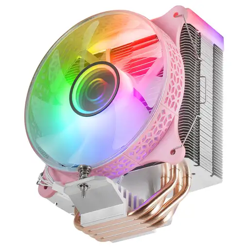 Mars Gaming MCPU-VR Rosa, Disipador CPU, Doble Espejo Infinito ARGB, 4 Heatpipes H