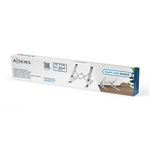 AISENS Soporte de Sobremesa Ajustable para Portatil / Tablet, Plata