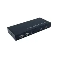 AISENS Conmutador KVM HDMI 4K@60HZ USB 1U-2PC con fuente alimentación, Negro