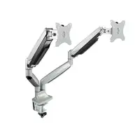TooQ Soporte de Mesa Giratorio e Inclinable para 2 Pantallas (Monitor / TV Plasma