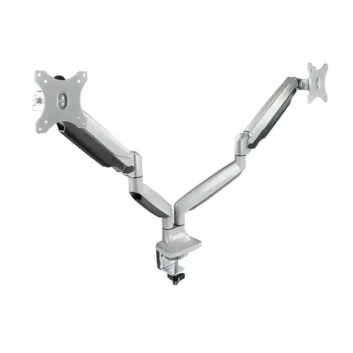 TooQ Soporte de Mesa Giratorio e Inclinable para 2 Pantallas (Monitor / TV Plasma
