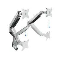 TooQ Soporte de Mesa Giratorio e Inclinable para 2 Pantallas (Monitor / TV Plasma