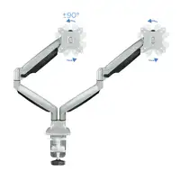 TooQ Soporte de Mesa Giratorio e Inclinable para 2 Pantallas (Monitor / TV Plasma
