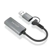 AISENS Conversor Aluminio USB-A+USB-C A HDMI 1080P@60Hz, USB-A/M+USB-C/M-HDMI/H, G