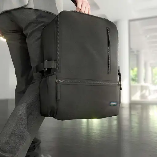 AISENS Mochila Deportiva Repelente Al Agua Para Portatil 15.6, Negro