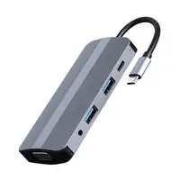 Gembird Adaptador combinado USB tipo C 8 en 1 (Hub + HDMI + PD + lector de tarjeta