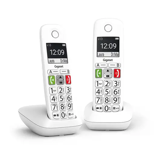 Gigaset E290 Duo Teléfono DECT/analógico Identificador de llamadas Blanco