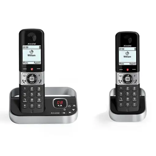 Alcatel F890 Voice Duo zwart Teléfono DECT Identificador de llamadas Negro, Plata