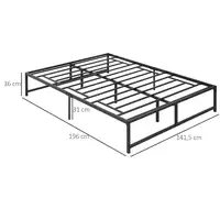 Marco de Cama Doble de Metal para Colchón 135x190 cm con Patas de 35 cm HOMCOM