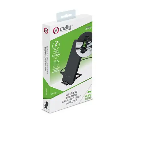 Celly WLFASTSTANDBK cargador de dispositivo móvil Smartphone Negro CC Cargador ina