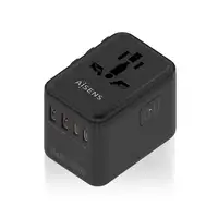 AISENS Adaptador Enchufe Universal Para Viaje EU/USA/UK/AU Con Cargador USB GaN, 2