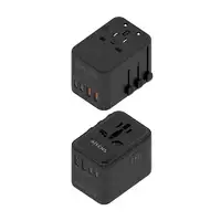 AISENS Adaptador Enchufe Universal Para Viaje EU/USA/UK/AU Con Cargador USB GaN, 2