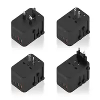 AISENS Adaptador Enchufe Universal Para Viaje EU/USA/UK/AU Con Cargador USB GaN, 2