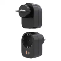 AISENS Regleta De Pared Multifuncion Con 1 Toma + 1xUSB-C 20W PD3.0, 1xUSB-A 20W Q