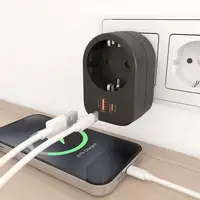 AISENS Regleta De Pared Multifuncion Con 1 Toma + 1xUSB-C 20W PD3.0, 1xUSB-A 20W Q