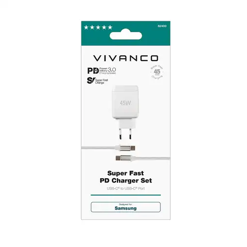 Vivanco Super Fast Power Delivery Charger Set Universal Blanco Corriente alterna I