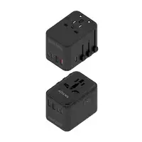 AISENS Adaptador Enchufe Universal Para Viaje EU/USA/UK/AU Con Cargador USB GaN, 2