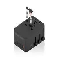 AISENS Adaptador Enchufe Universal Para Viaje EU/USA/UK/AU Con Cargador USB GaN, 2