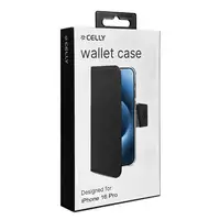 Celly WALLY1079 funda para teléfono móvil 16 cm (6.3") Funda cartera Negro