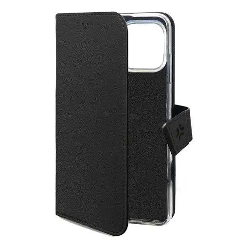 Celly WALLY1079 funda para teléfono móvil 16 cm (6.3") Funda cartera Negro
