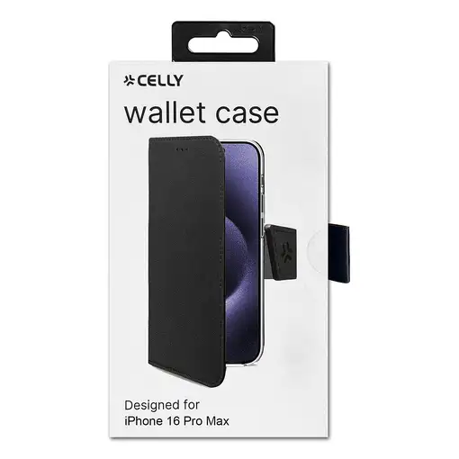 Celly WALLY1081 funda para teléfono móvil 17,5 cm (6.9") Funda cartera Negro