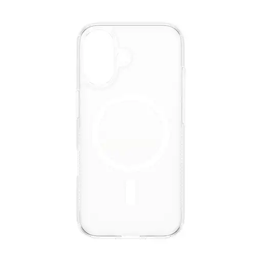 PanzerGlass ® HardCase Transparent w. White MagSafe iPhone 16 funda para teléfono