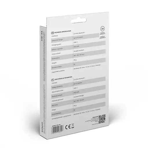 Savio SAVMKW-04 teclado para móvil QWERTY Inglés de EE. UU. USB Tipo C Negro