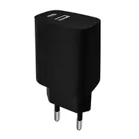 Leotec Cargador 20W 1xUSB-C PD + 1x USB-A Negro