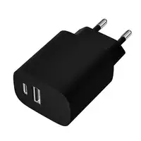 Leotec Cargador 20W 1xUSB-C PD + 1x USB-A Negro