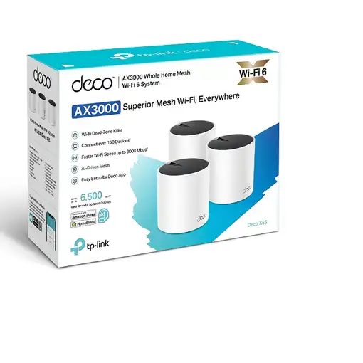 TP-Link DECO X55 (3-Pack) Doble banda (2,4 GHz / 5 GHz) Wi-Fi 6 (802.11ax) Blanco