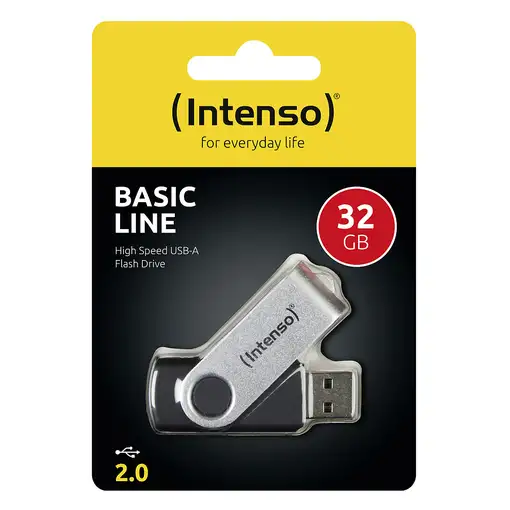 Intenso Basic Line unidad flash USB 32 GB USB tipo A 2.0 Negro, Plata