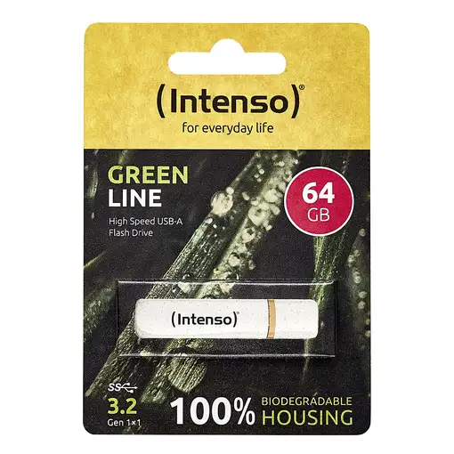 Intenso Green Line unidad flash USB 64 GB USB tipo A 3.2 Gen 1 (3.1 Gen 1) Beige,