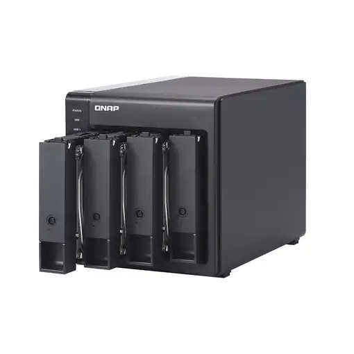 QNAP TR-004 caja para disco duro externo Carcasa de disco duro/SSD Negro 2.5/3.5"