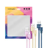 Nanocable 3 Cables Lightning a USB 2.0, Lightning/M-USB A/M, Rosa, Dorado y Azul P