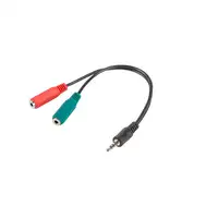 Lanberg AD-0023-BK cable de audio 0,2 m 3,5mm 2 x 3.5mm Negro